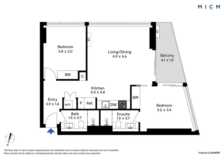 Floorplan of Homely apartment listing, 2707/38 Rose Lane, Melbourne VIC 3000