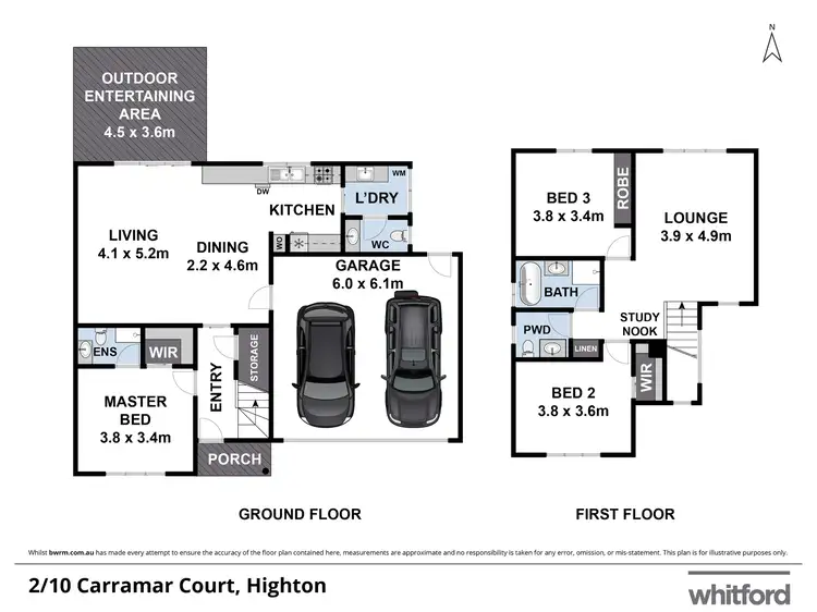 Floorplan of Homely townhouse listing, 2/10 Carramar Court, Highton VIC 3216