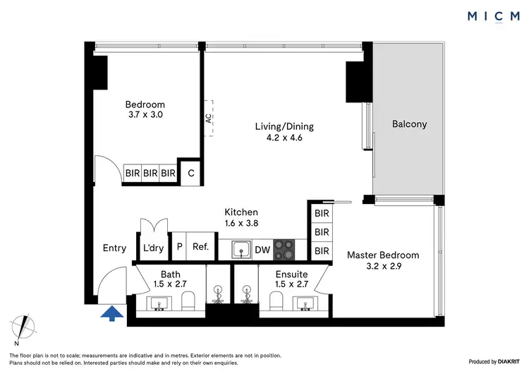 Floorplan of Homely apartment listing, 1307/38 Rose Lane, Melbourne VIC 3000