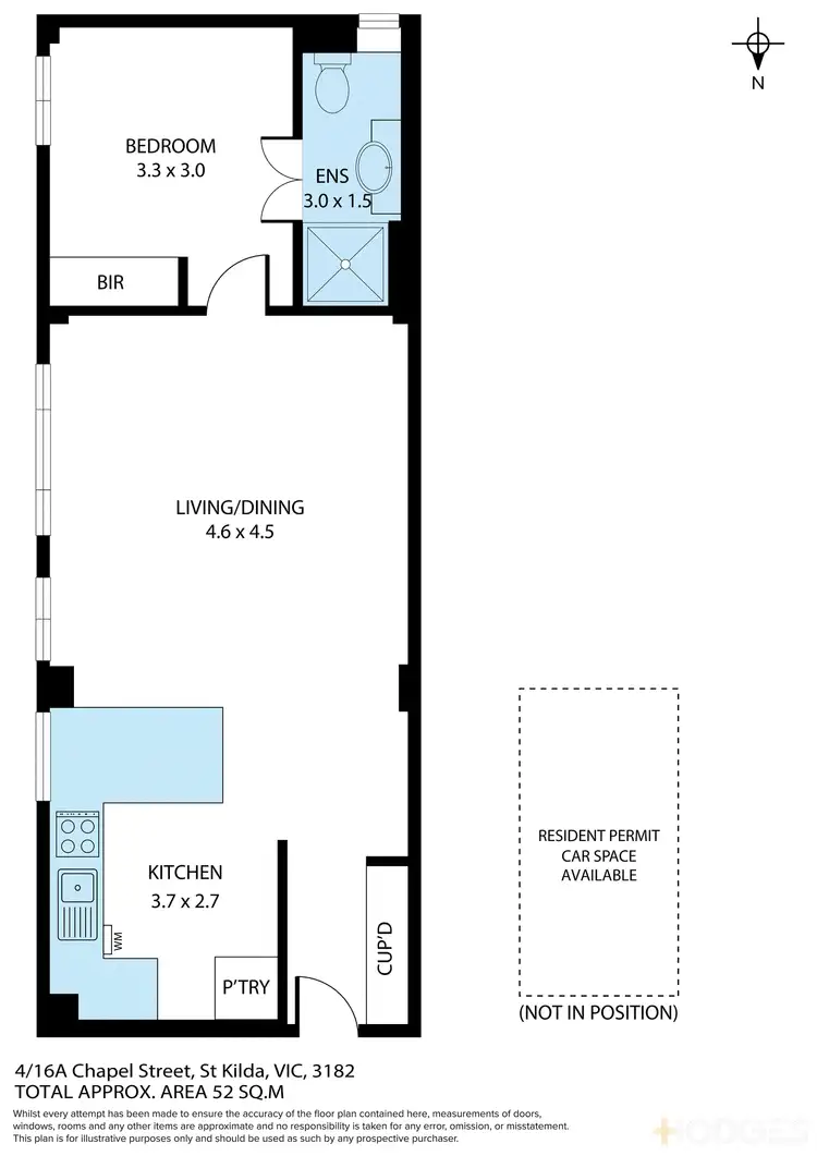 Floorplan of Homely apartment listing, 4/16a Chapel Street, St Kilda VIC 3182