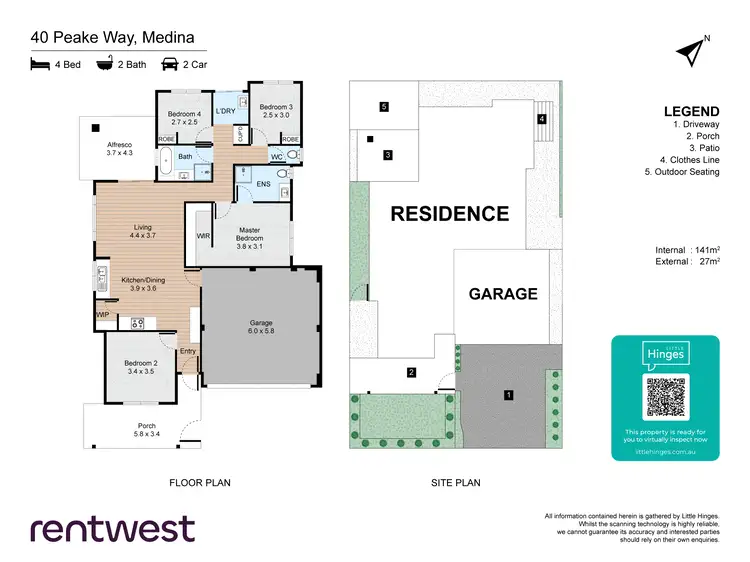 Floorplan of Homely house listing, 40 Peake Way, Medina WA 6167
