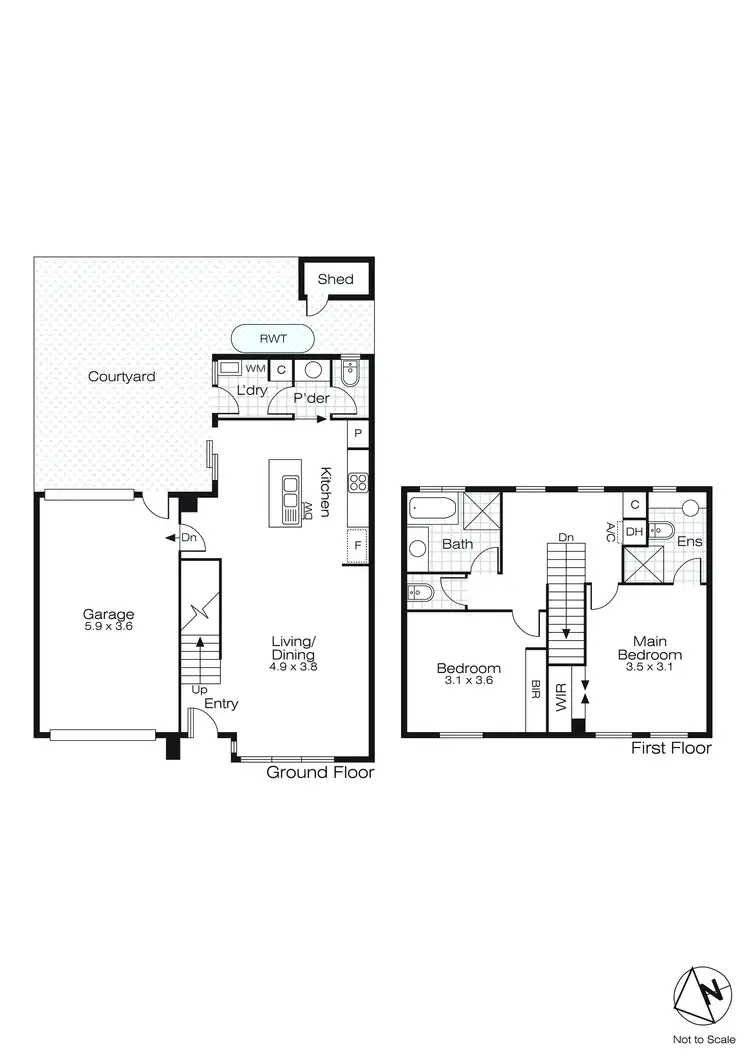 Floorplan of Homely townhouse listing, 3/1015A Gregory Street, Lake Wendouree VIC 3350