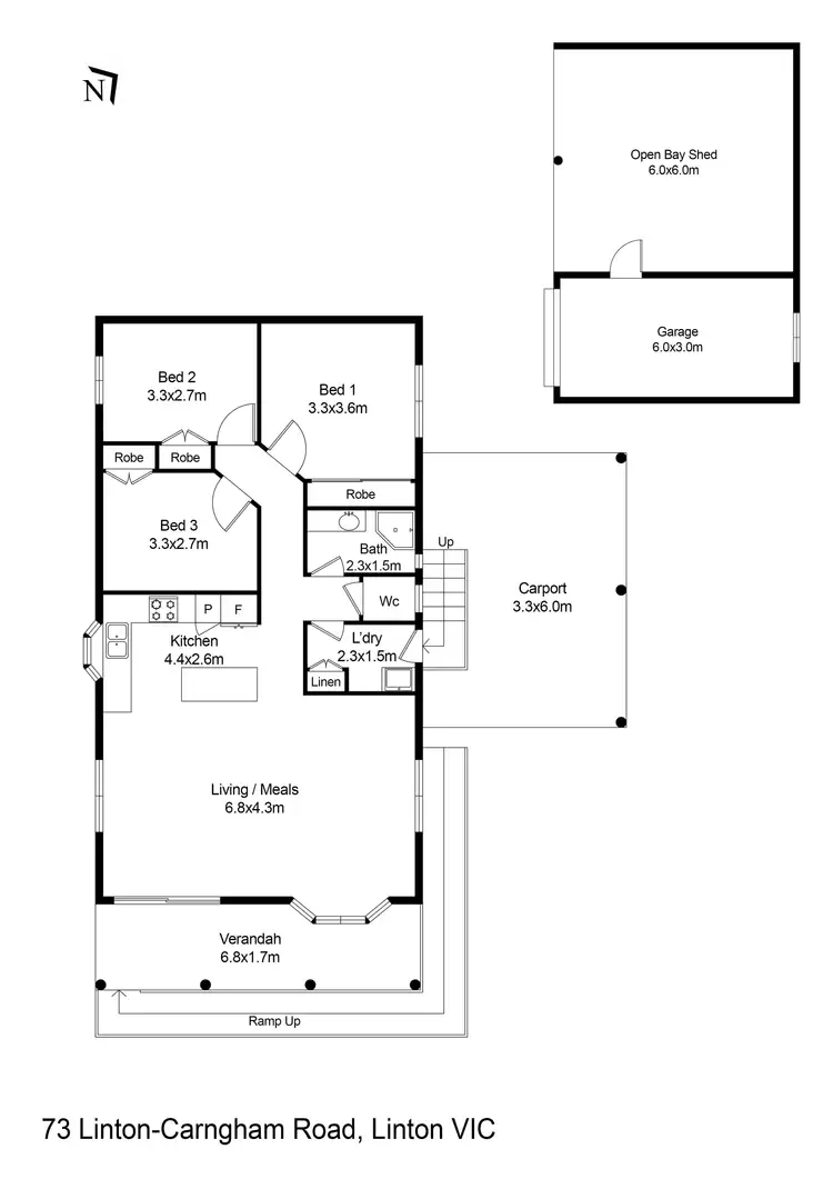 Floorplan of Homely house listing, 73 Linton Carngham Road, Linton VIC 3360
