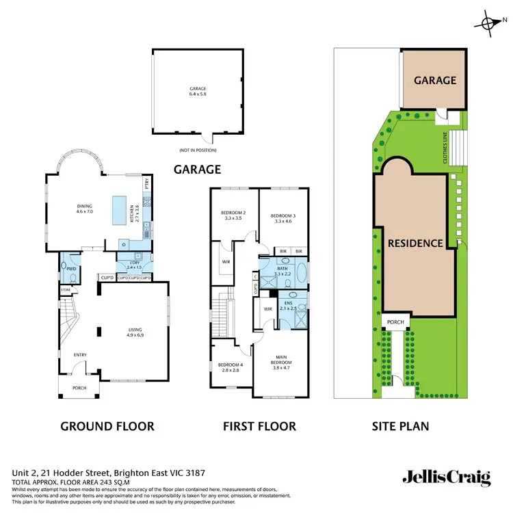 Floorplan of Homely townhouse listing, 2/21 Hodder Street, Brighton East VIC 3187