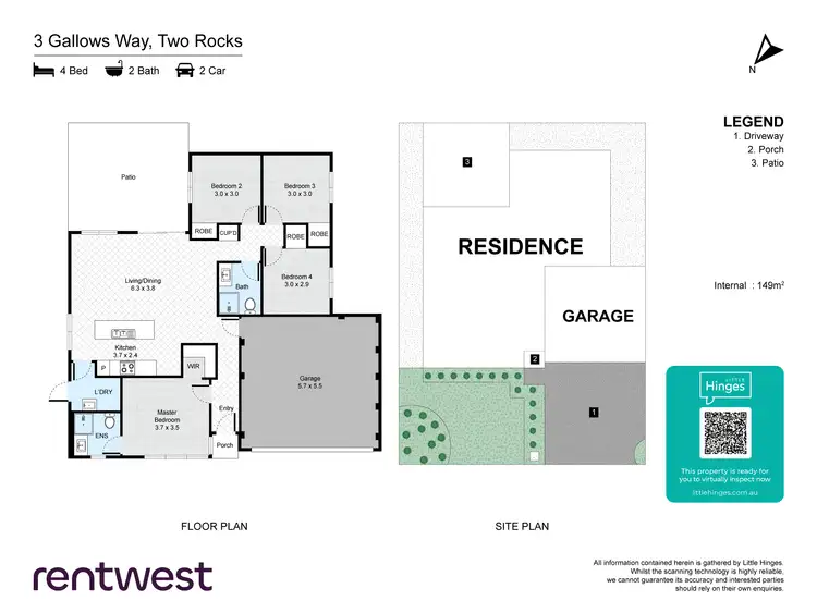 Floorplan of Homely house listing, 3 Gallows Wy, Two Rocks WA 6037