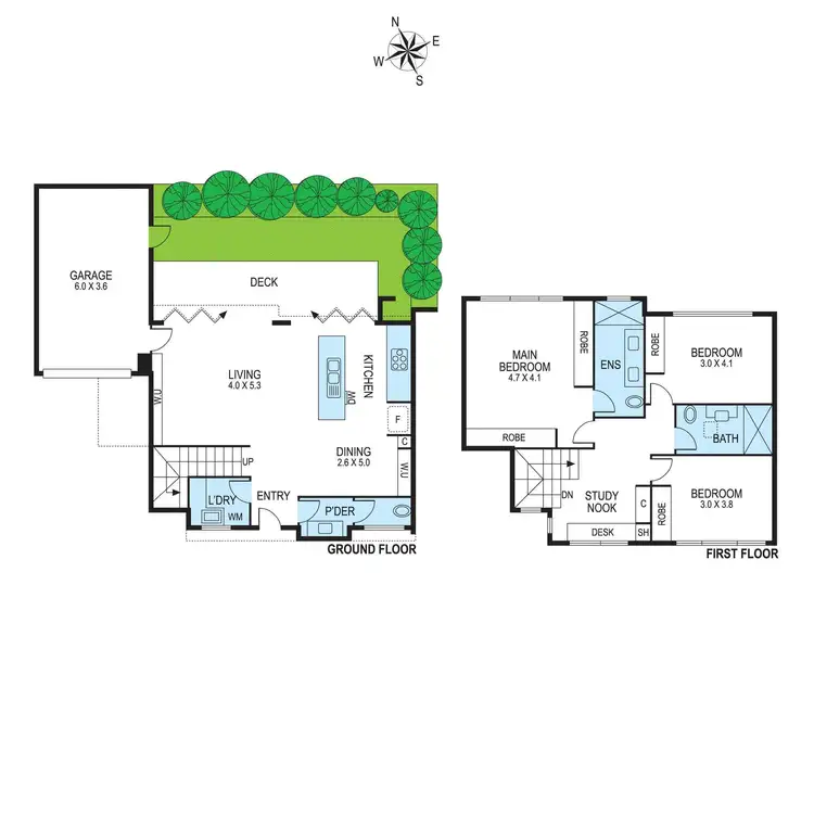 Floorplan of Homely townhouse listing, 1/21b Highbury Avenue, Hampton East VIC 3188