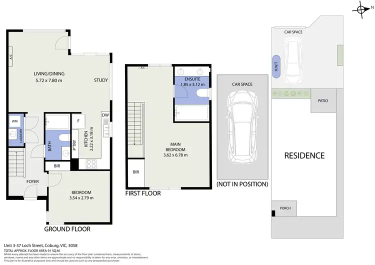Floorplan of Homely townhouse listing, 3/37 Loch Street, Coburg VIC 3058