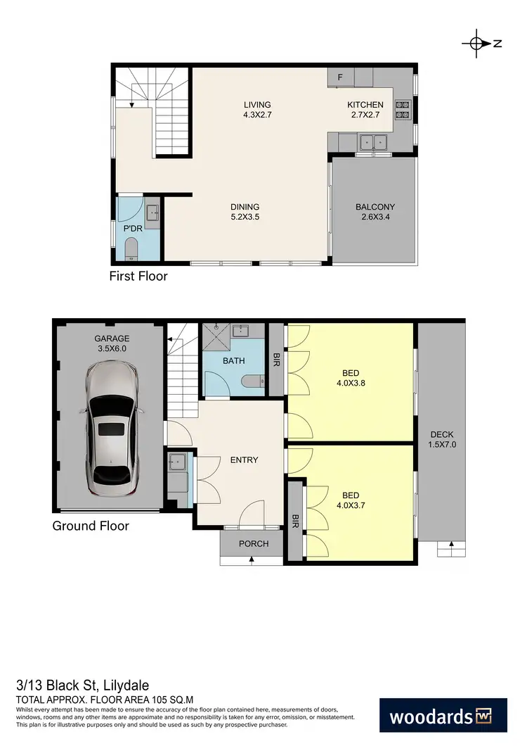 Floorplan of Homely townhouse listing, 3/13 Black Street, Lilydale VIC 3140