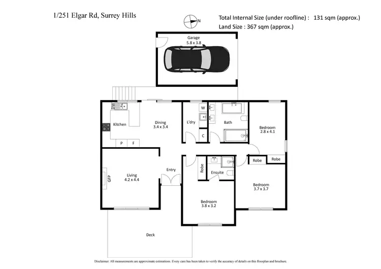 Floorplan of Homely unit listing, 1/251 Elgar Road, Surrey Hills VIC 3127