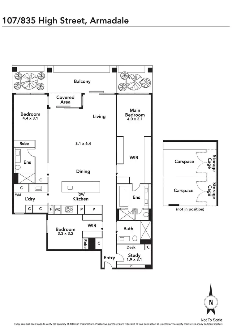 Floorplan of Homely apartment listing, 107/835 High Street, Armadale VIC 3143