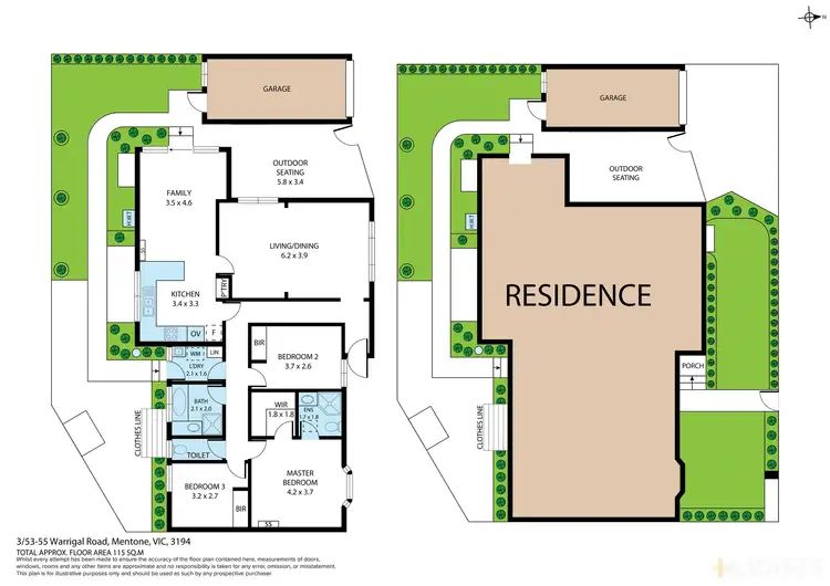 Floorplan of Homely villa listing, 3/53-55 Warrigal Road, Mentone VIC 3194