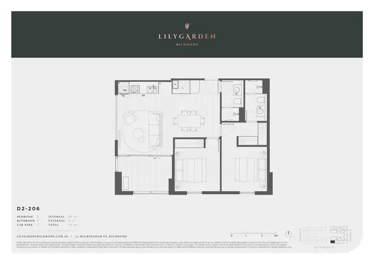 Floorplan of Homely apartment listing, 206/171 Buckingham Street, Richmond VIC 3121