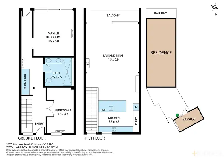 Floorplan of Homely townhouse listing, 3/27 Swansea Road, Chelsea VIC 3196