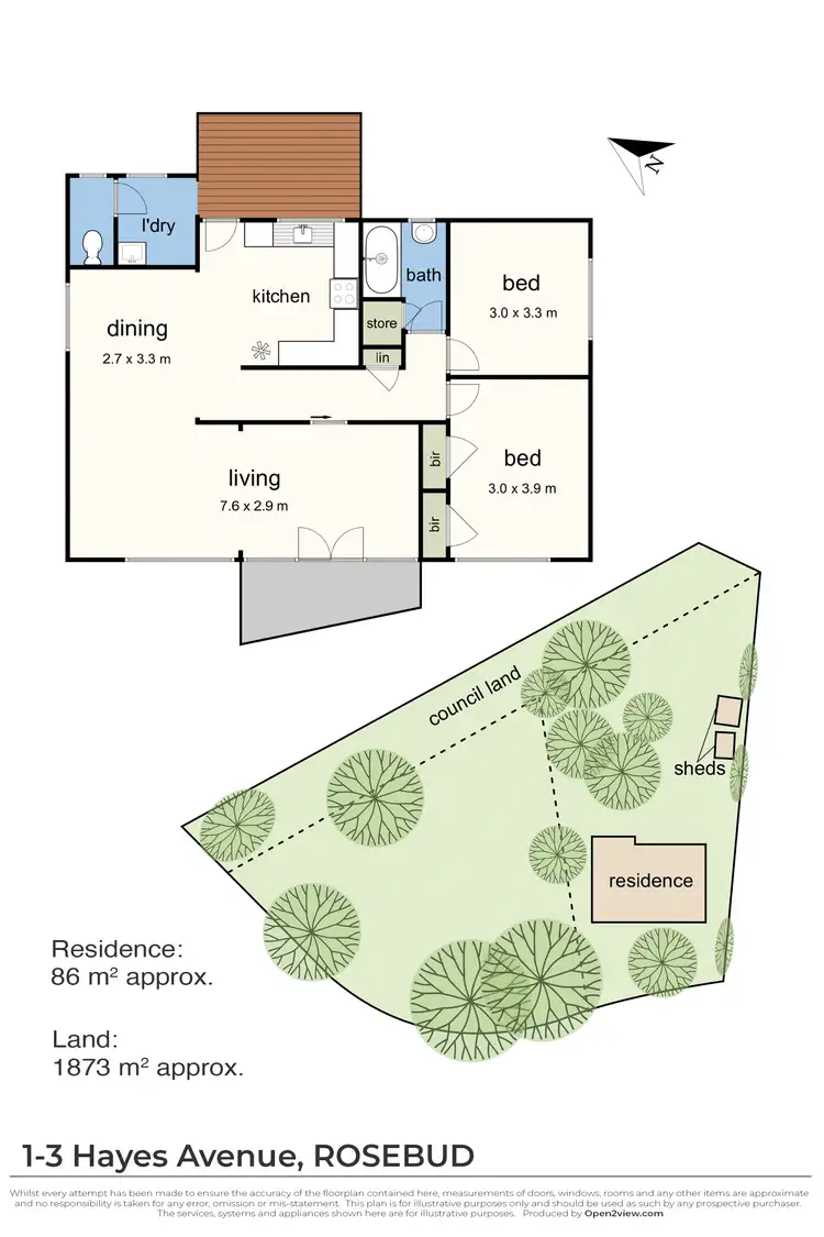 Floorplan of Homely house listing, 1-3 Hayes Avenue, Rosebud VIC 3939