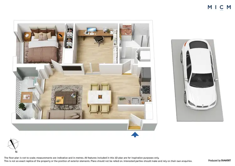 Floorplan of Homely apartment listing, 3510/9 Power Street, Southbank VIC 3006