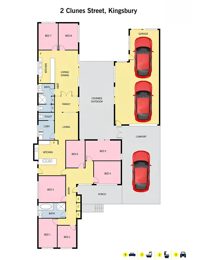 Floorplan of Homely house listing, 2 Clunes Street, Kingsbury VIC 3083