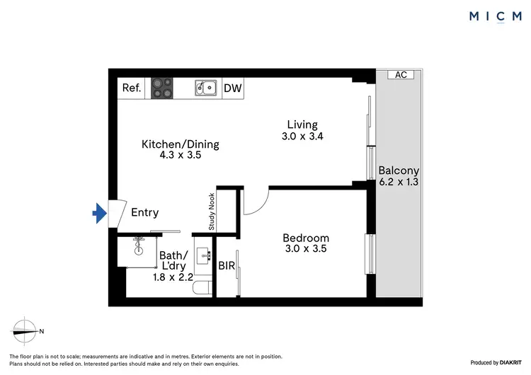 Floorplan of Homely apartment listing, 3309/618 Lonsdale Street, Melbourne VIC 3000