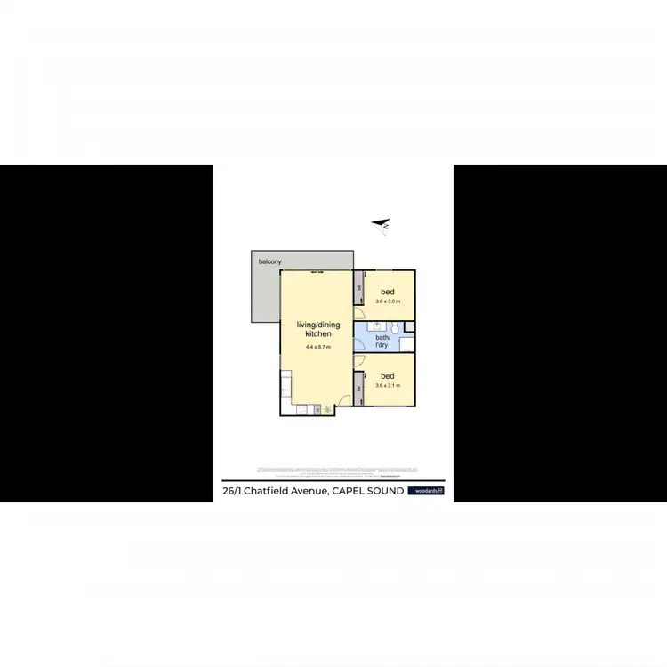 Floorplan of Homely apartment listing, 26/1 Chatfield Avenue, Capel Sound VIC 3940