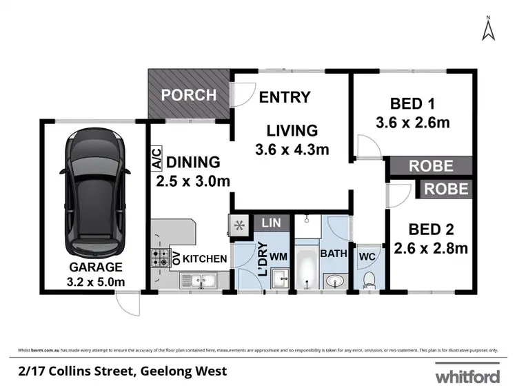 Floorplan of Homely unit listing, 2/17 Collins Street, Geelong West VIC 3218