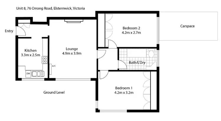 Floorplan of Homely apartment listing, 8/76 Orrong Road, Elsternwick VIC 3185