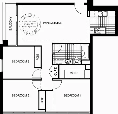 Floorplan of Homely apartment listing, 75/88 Southbank Boulevard, Southbank VIC 3006