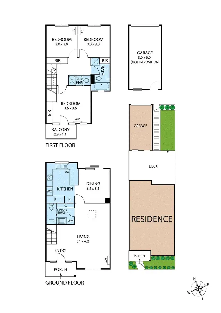 Floorplan of Homely townhouse listing, 12/222 Mason Street, Newport VIC 3015