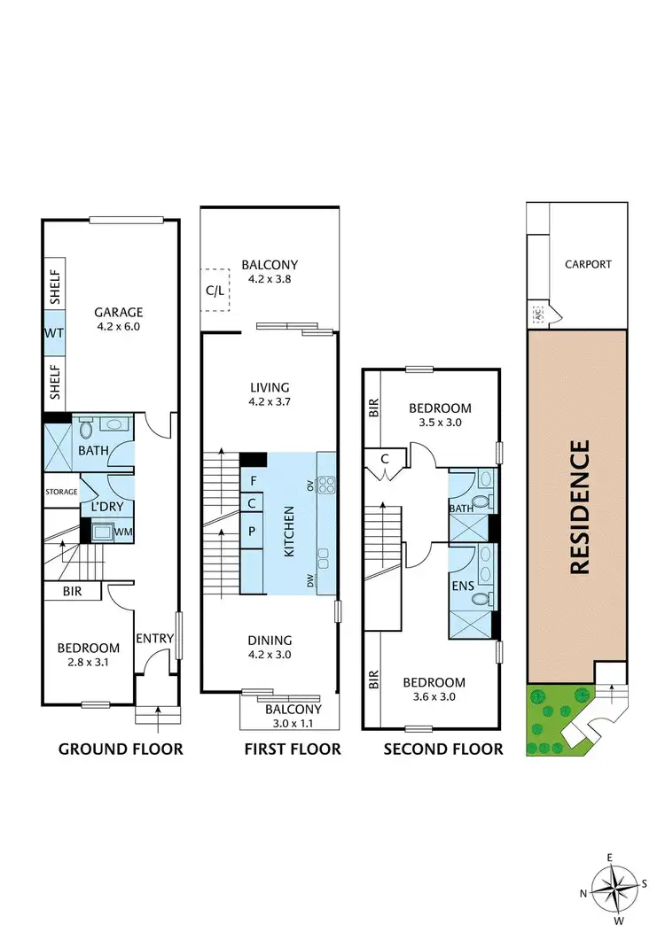 Floorplan of Homely townhouse listing, 2 Fortitude Drive, South Kingsville VIC 3015