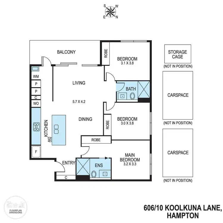 Floorplan of Homely apartment listing, 606/10 Koolkuna Lane, Hampton VIC 3188