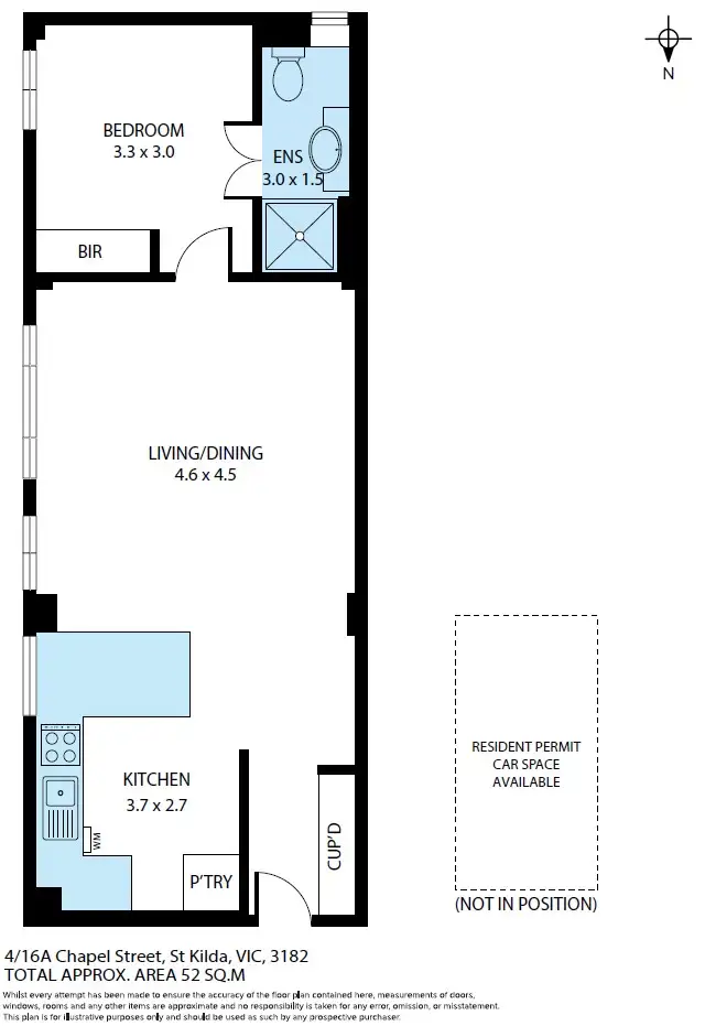 Floorplan of Homely apartment listing, 4/16A Chapel Street, St Kilda VIC 3182