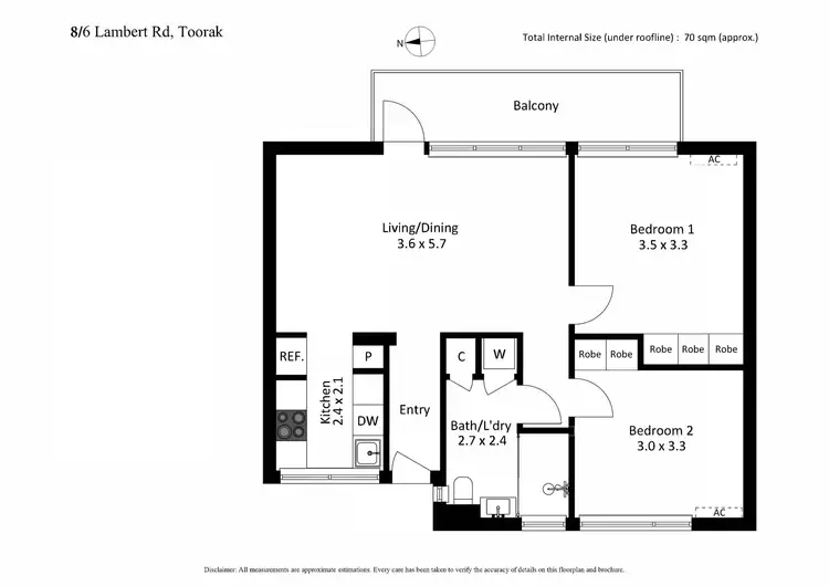 Floorplan of Homely apartment listing, 8/6 Lambert Road, Toorak VIC 3142