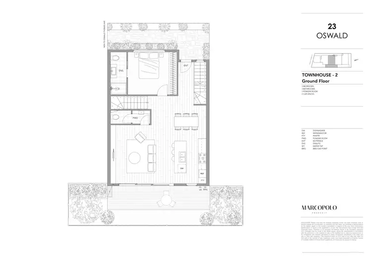 Floorplan of Homely townhouse listing, 1/23 Oswald Thomas Avenue, Hampton East VIC 3188