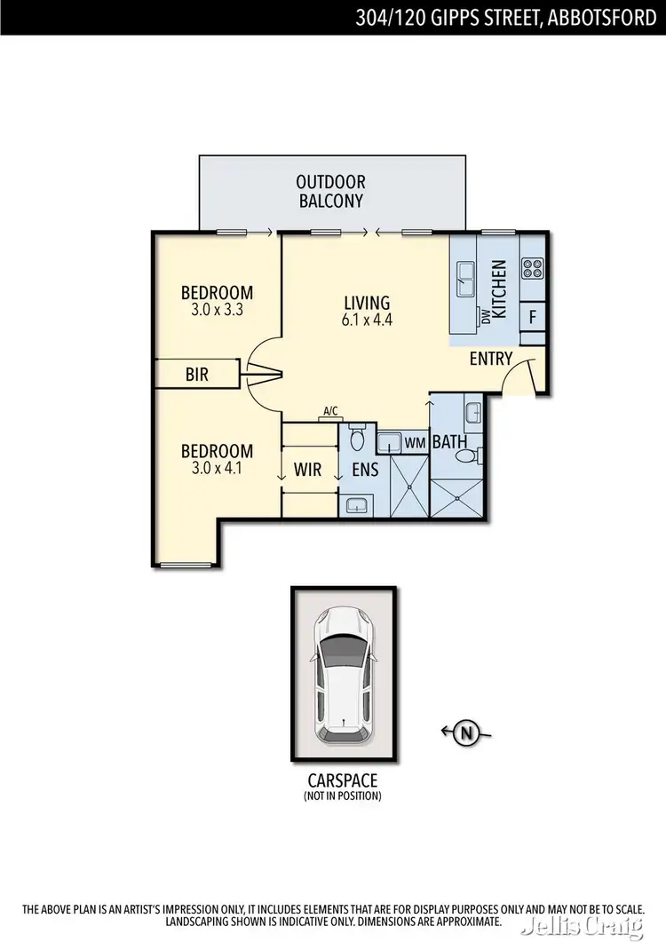 Floorplan of Homely apartment listing, 304/120 Gipps Street, Abbotsford VIC 3067