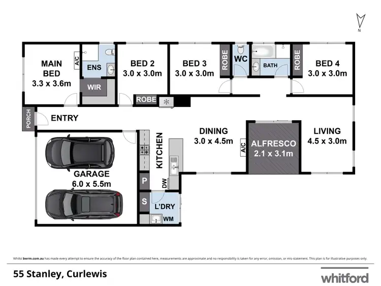 Floorplan of Homely house listing, 55 Stanley Avenue, Curlewis VIC 3222
