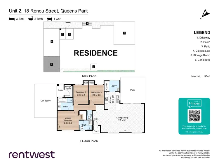 Floorplan of Homely unit listing, 2/18 Renou Street, Queens Park WA 6107