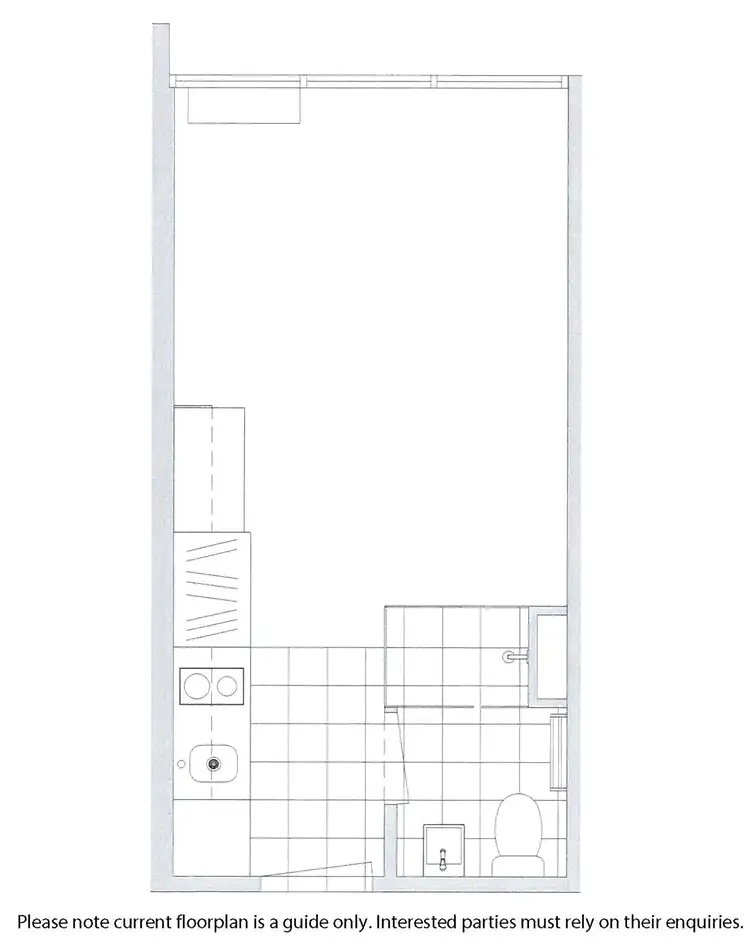 Floorplan of Homely studio listing, 1005/181 Abeckett Street, Melbourne VIC 3000