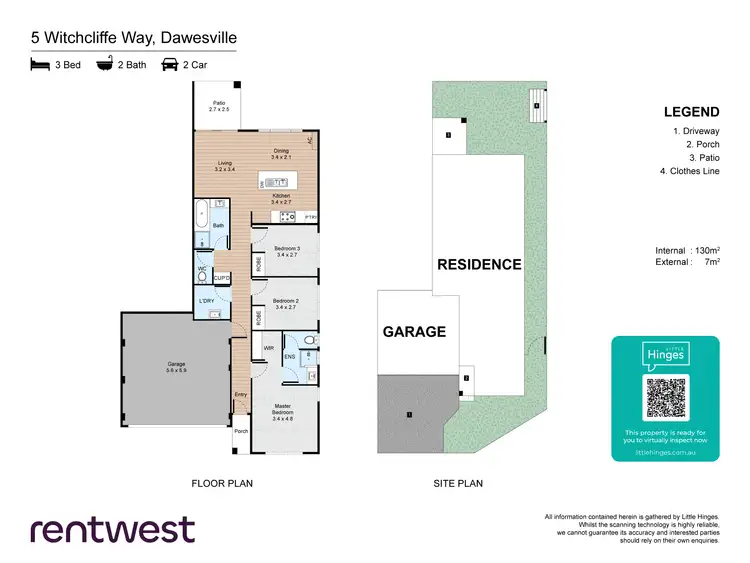 Floorplan of Homely semi-detached listing, 5 Witchcliffe Wy, Dawesville WA 6211