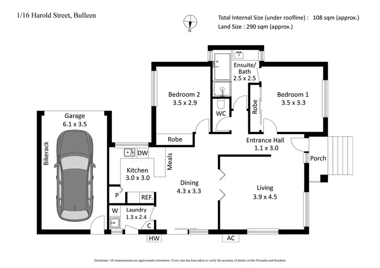 Floorplan of Homely unit listing, 1/16 Harold Street, Bulleen VIC 3105