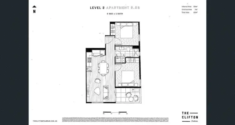 Floorplan of Homely apartment listing, 206/25 Clifton Street, Prahran VIC 3181