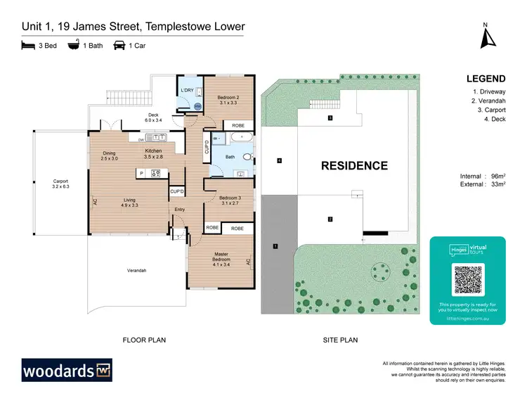 Floorplan of Homely unit listing, 1/19 James Street, Templestowe Lower VIC 3107