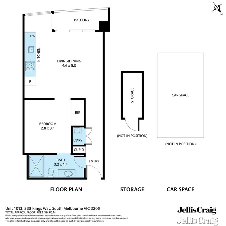 Floorplan of Homely apartment listing, 1013/338 Kings Way, South Melbourne VIC 3205