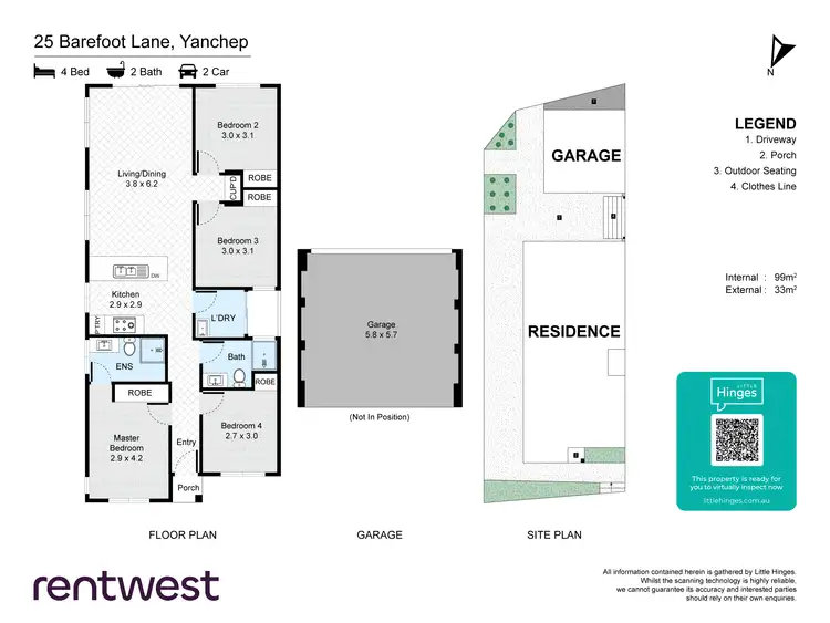Floorplan of Homely house listing, 25 Barefoot La, Yanchep WA 6035