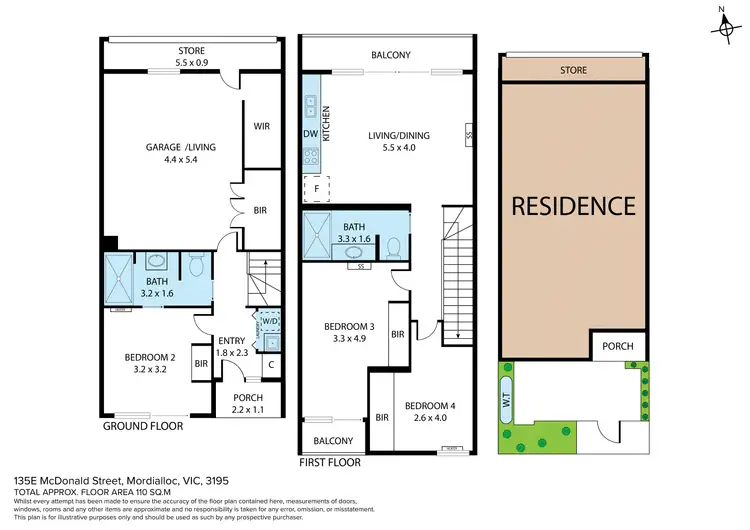 Floorplan of Homely townhouse listing, 135E Mcdonald Street, Mordialloc VIC 3195