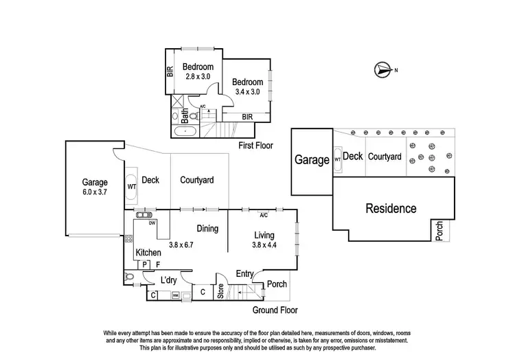 Floorplan of Homely townhouse listing, 1/5 Ruthven Street, Rosanna VIC 3084