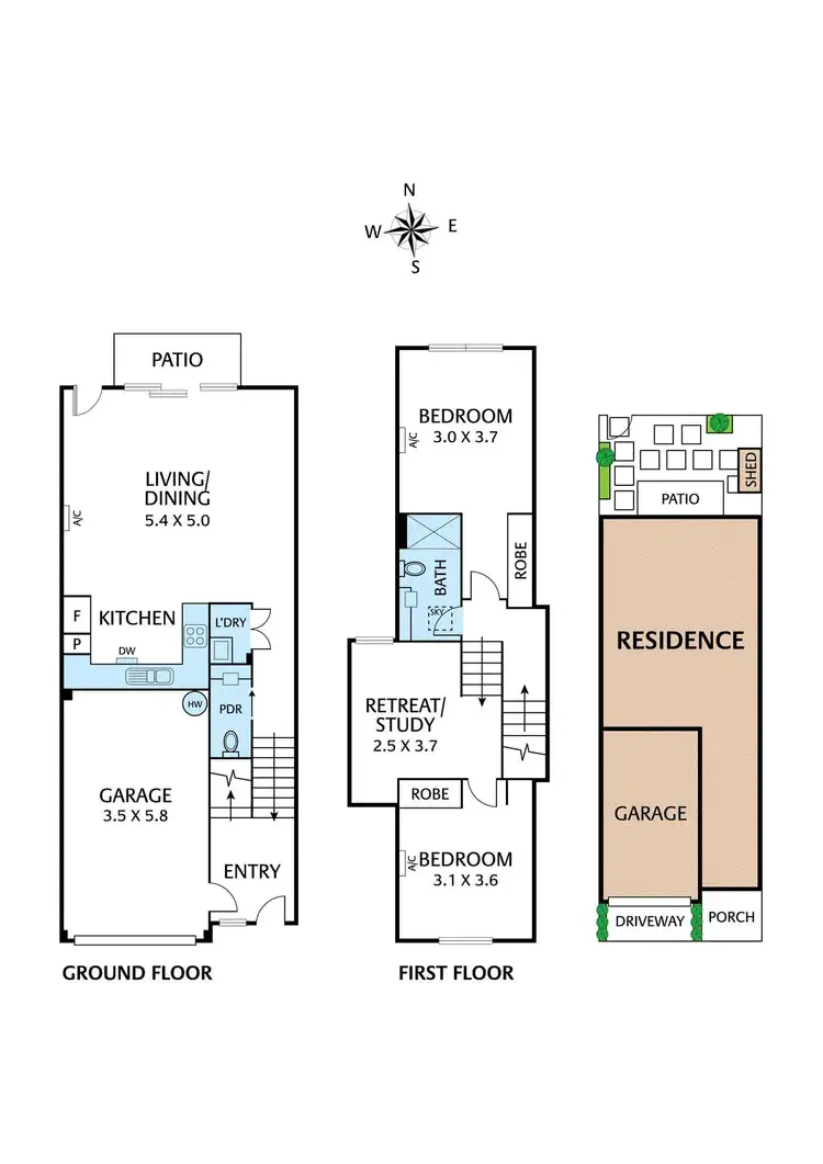 Floorplan of Homely townhouse listing, 9 Pimelea Lane, Heidelberg Heights VIC 3081