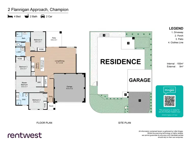 Floorplan of Homely house listing, 2 Flannigan Approach, Champion Lakes WA 6111