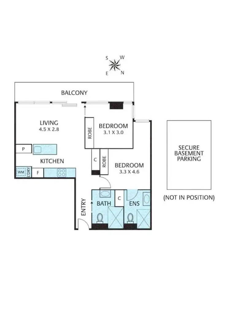 Floorplan of Homely apartment listing, 301/1 Porter Street, Hawthorn East VIC 3123