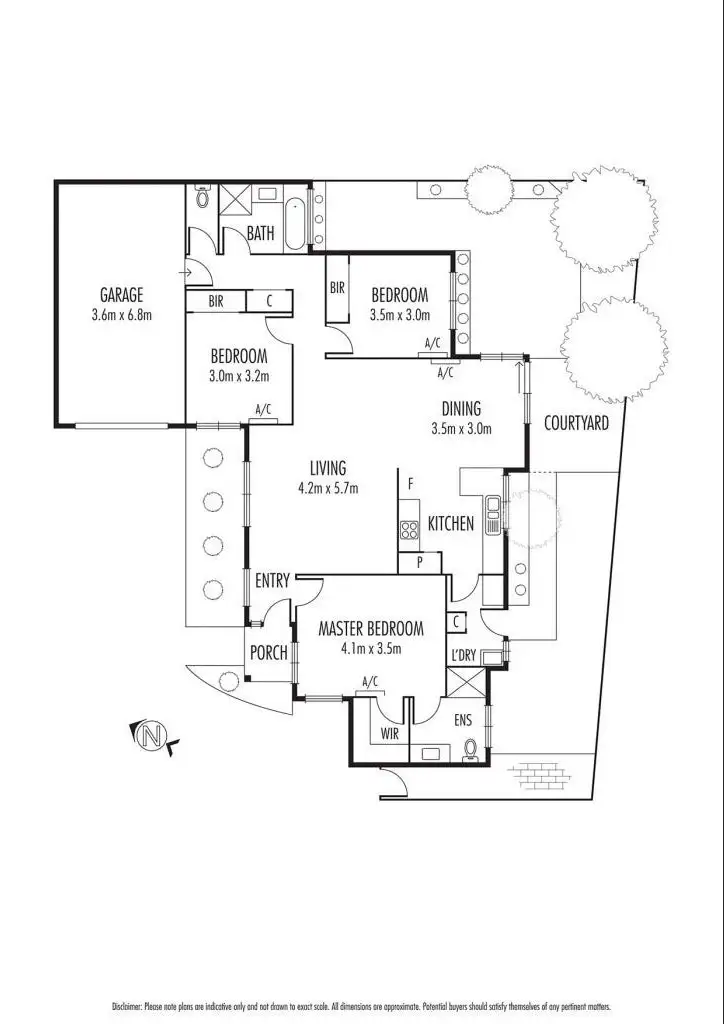 Floorplan of Homely townhouse listing, 3/4 North Avenue, Bentleigh VIC 3204