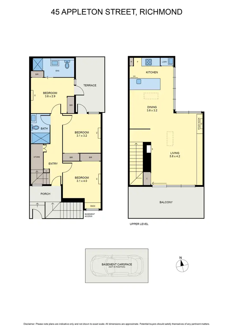 Floorplan of Homely townhouse listing, 45 Appleton Street, Richmond VIC 3121