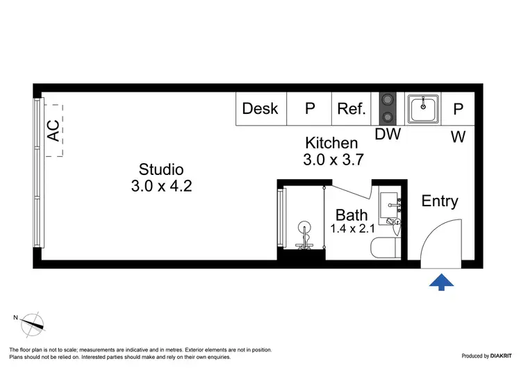 Floorplan of Homely studio listing, 2806/181 ABeckett Street, Melbourne VIC 3000