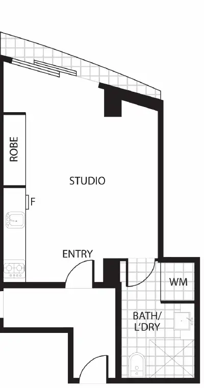 Floorplan of Homely studio listing, 2511B/100 Harbour Esplanade, Docklands VIC 3008